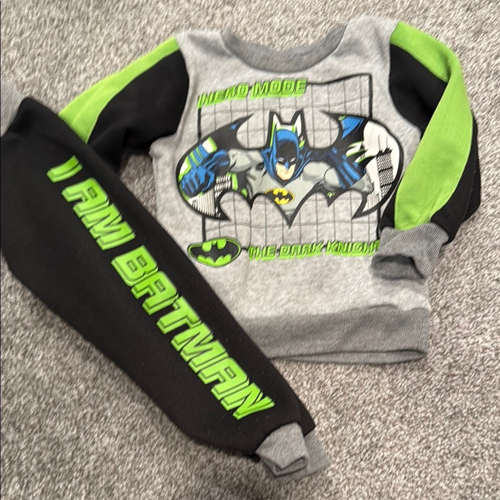 Batman Kids Matching Set - Gray and Green